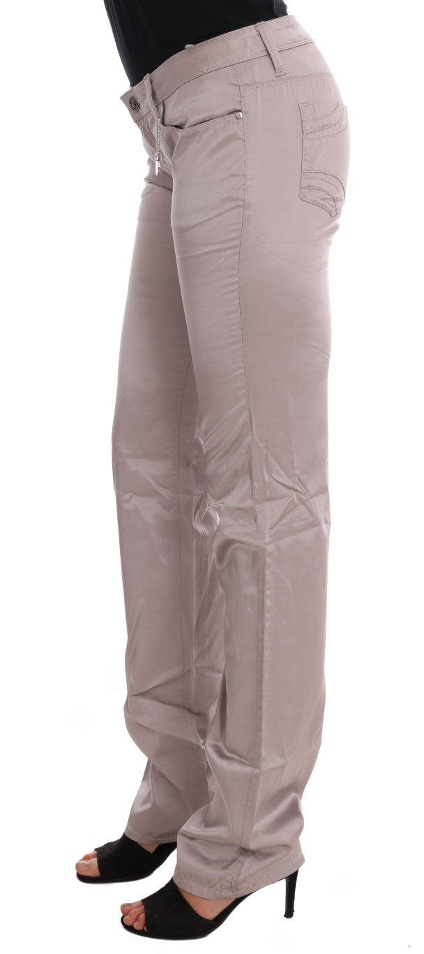 Schicke beige Slim Fit Designer Jeans
