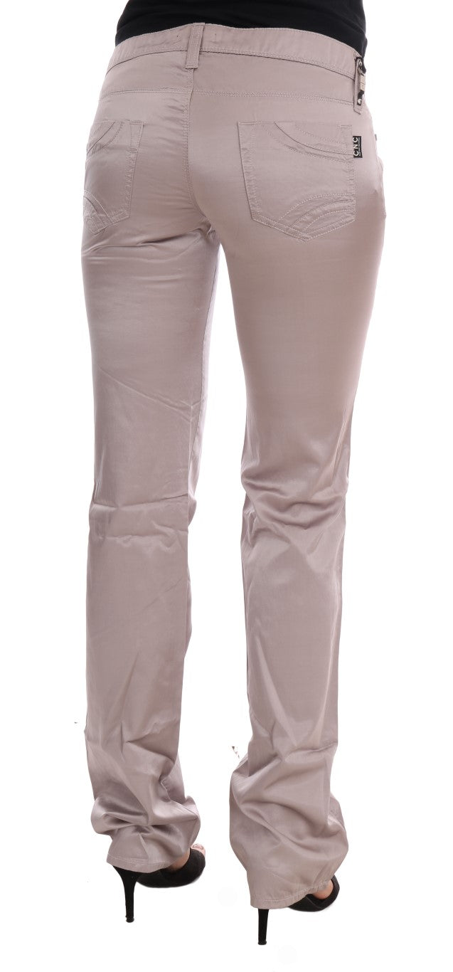 Schicke beige Slim Fit Designer Jeans