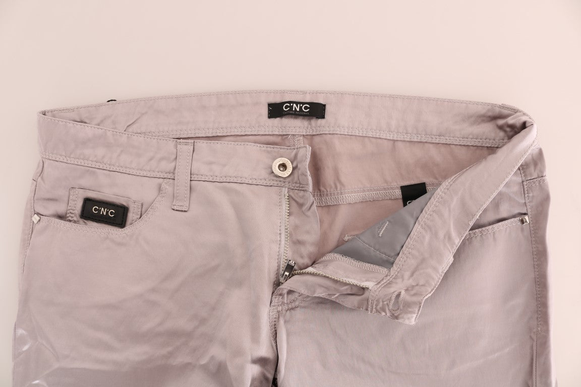 Schicke beige Slim Fit Designer Jeans