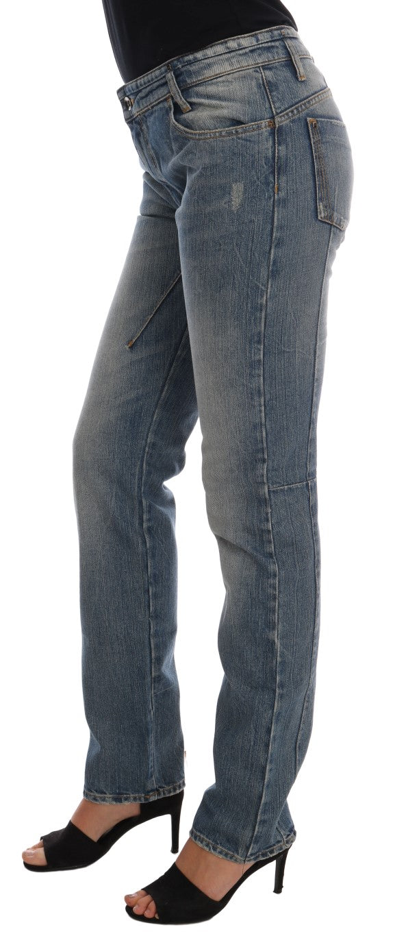 Schicke blaue Slim Fit Designer Jeans