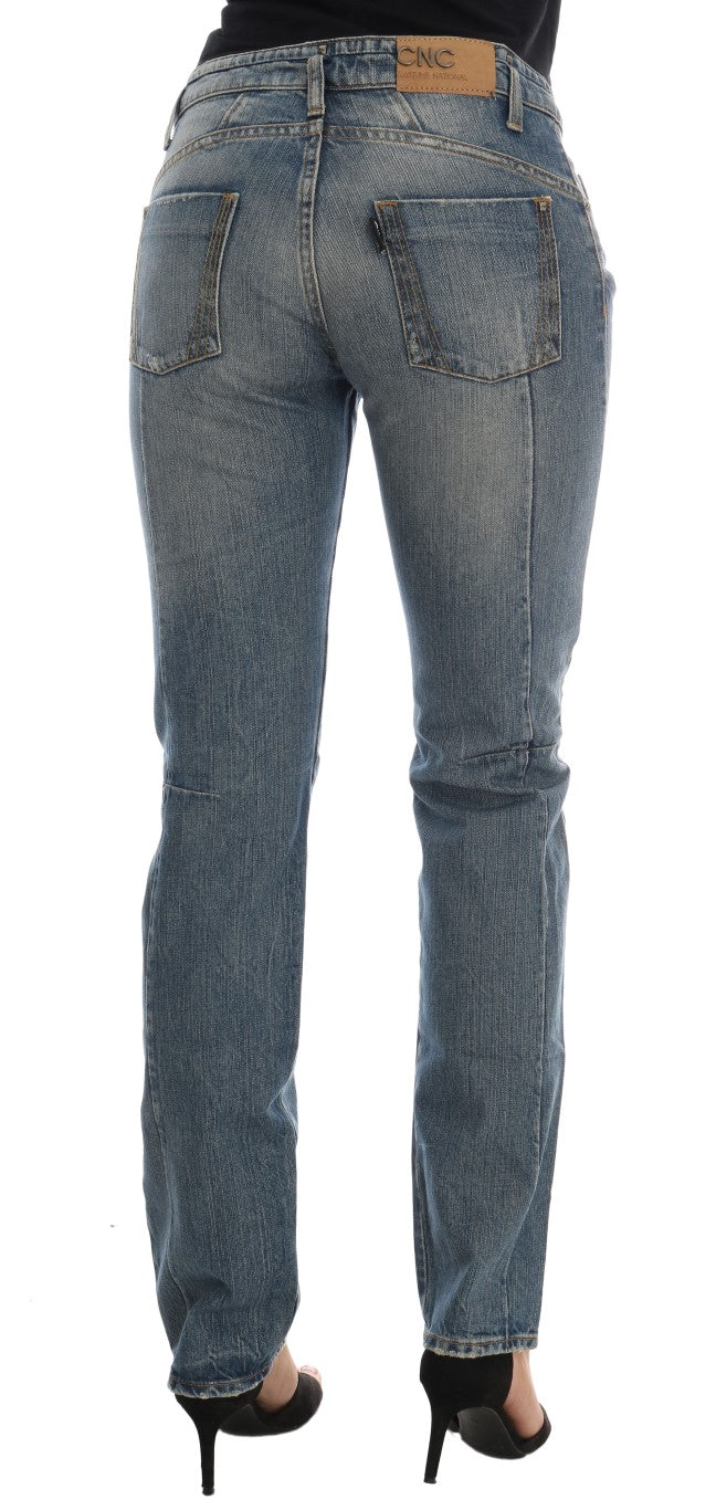 Schicke blaue Slim Fit Designer Jeans