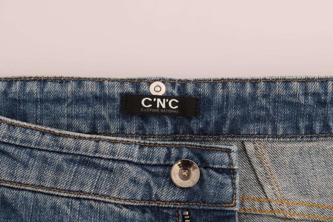 Schicke blaue Slim Fit Designer Jeans