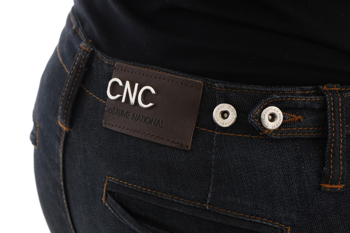 Svelte Dunkelblaue Slim Fit Jeans