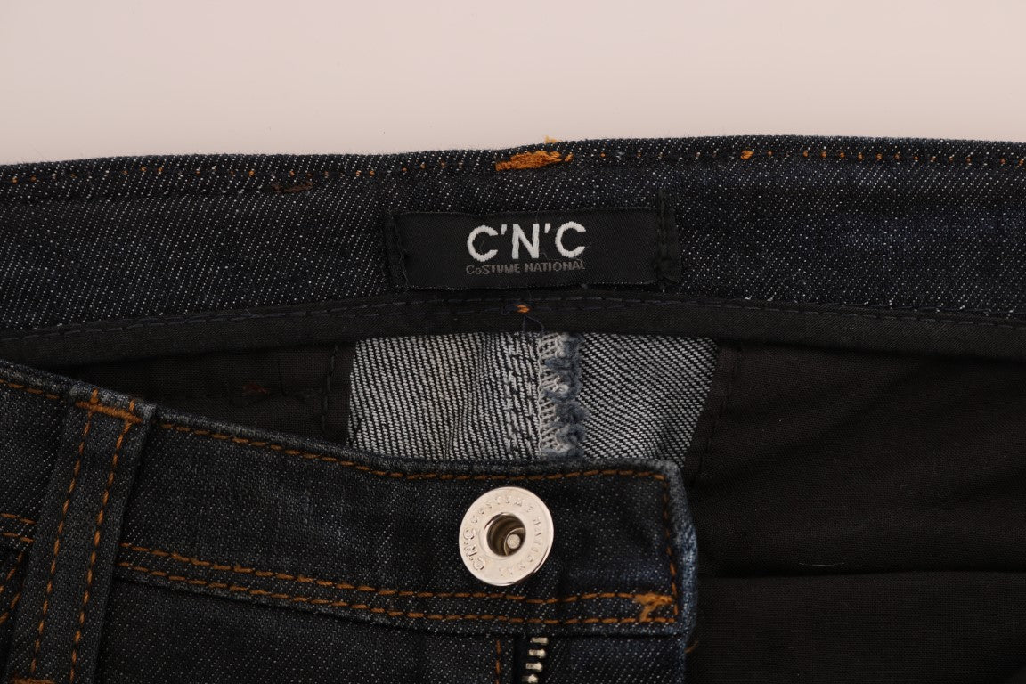 Svelte Dunkelblaue Slim Fit Jeans