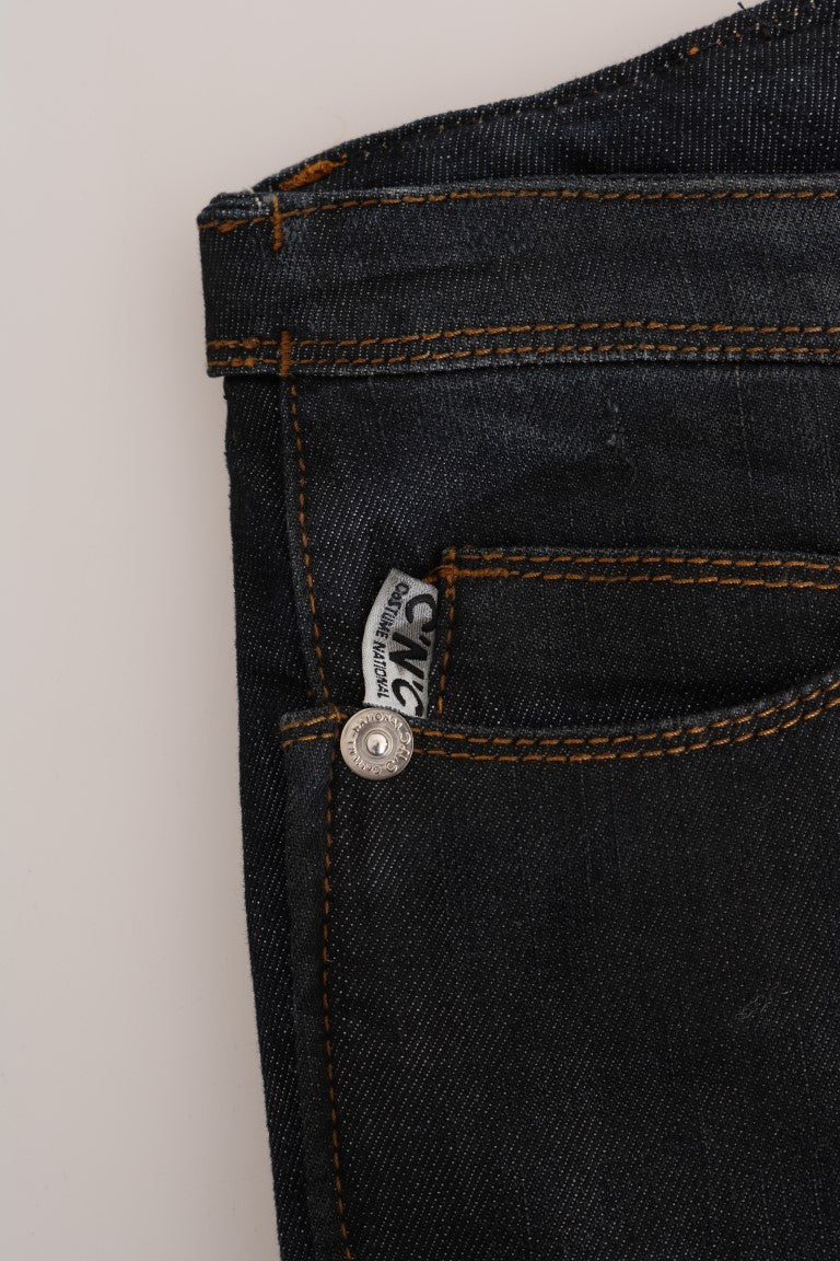 Svelte Dunkelblaue Slim Fit Jeans
