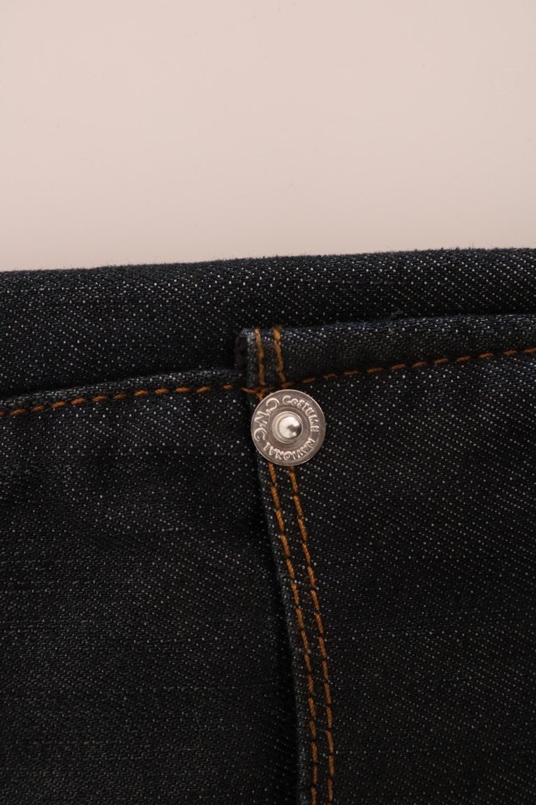 Svelte Dunkelblaue Slim Fit Jeans