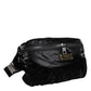 Black Nylon Fabric Belt Waist Fanny Pack Bag