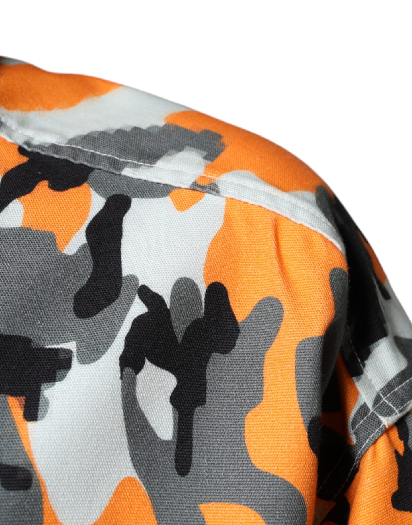 Mehrfarbige Camouflage-Jeansjacke aus Baumwoll-Denim mit Kragen