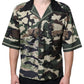 Mehrfarbiges Camouflage Button-Down-Freizeithemd für Herren