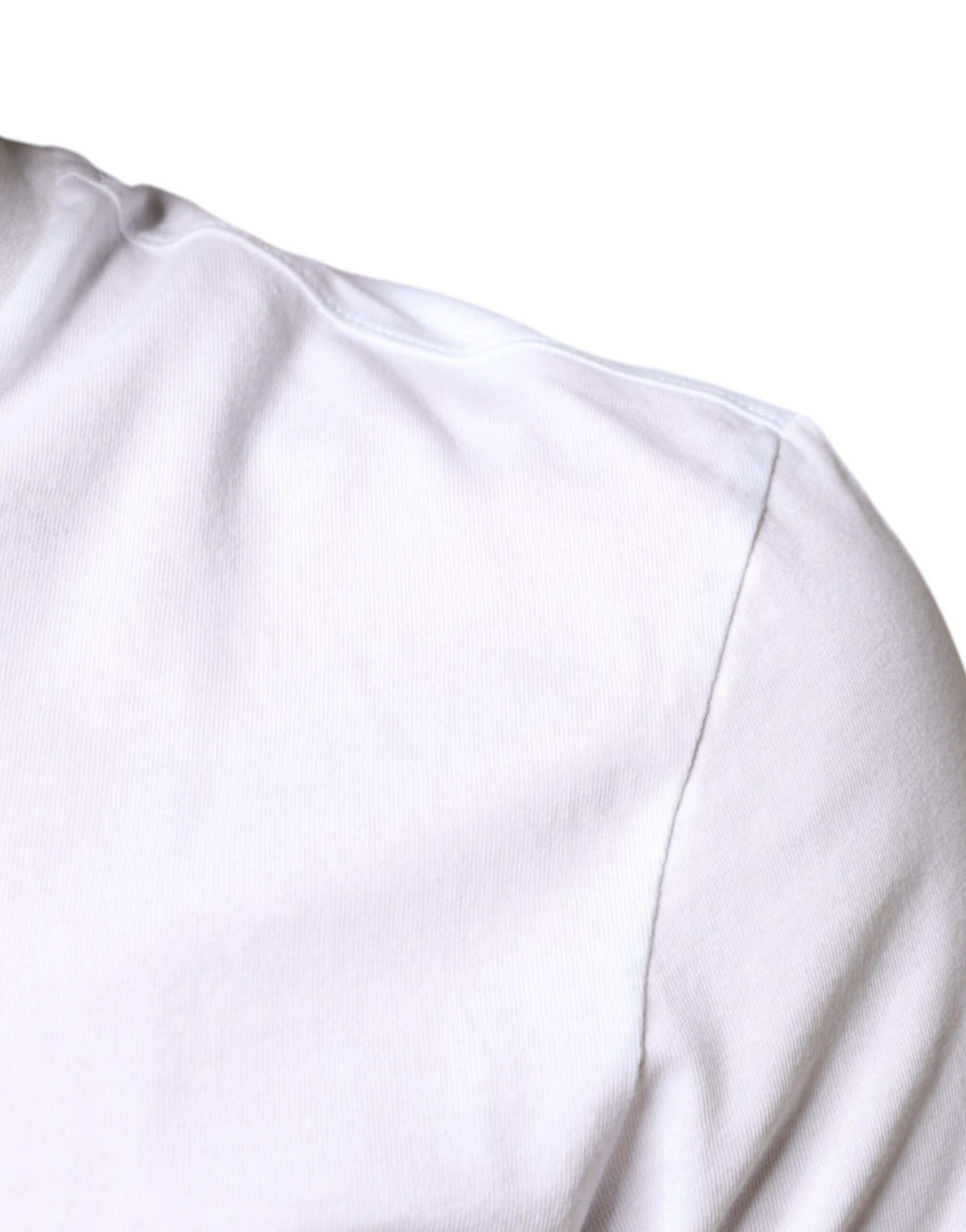Weißes lässiges T-Shirt aus Baumwolle mit DG-Applikation