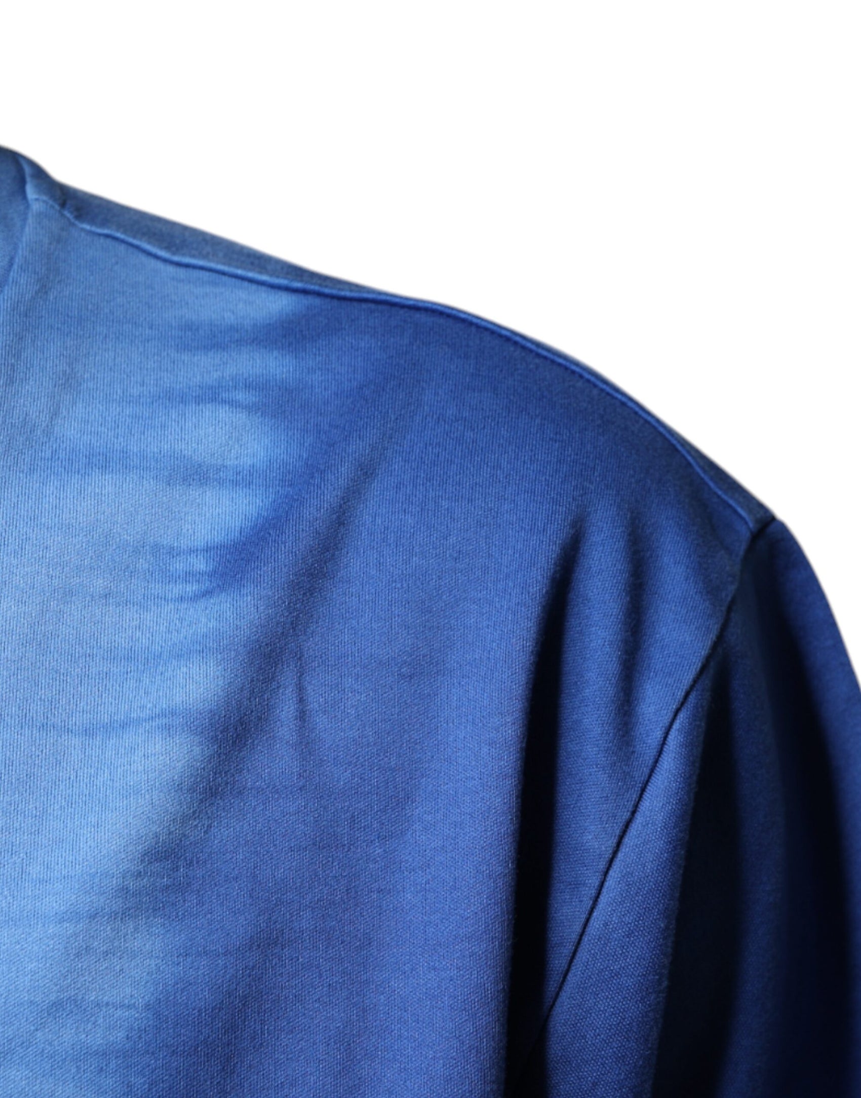 Blaues Baumwoll-T-Shirt mit Batikmuster und Peace-Zeichen