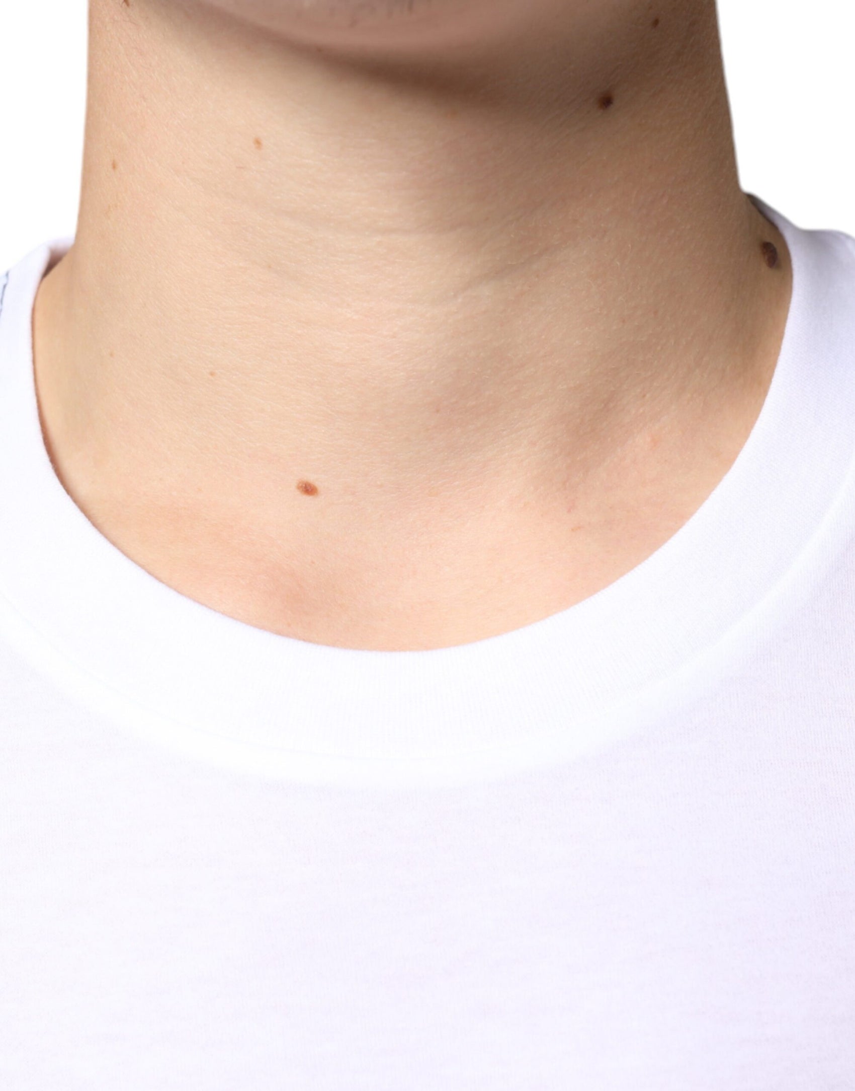 Weißes T-Shirt aus Baumwolle mit kurzem Arm und DG-Logo aus Metall