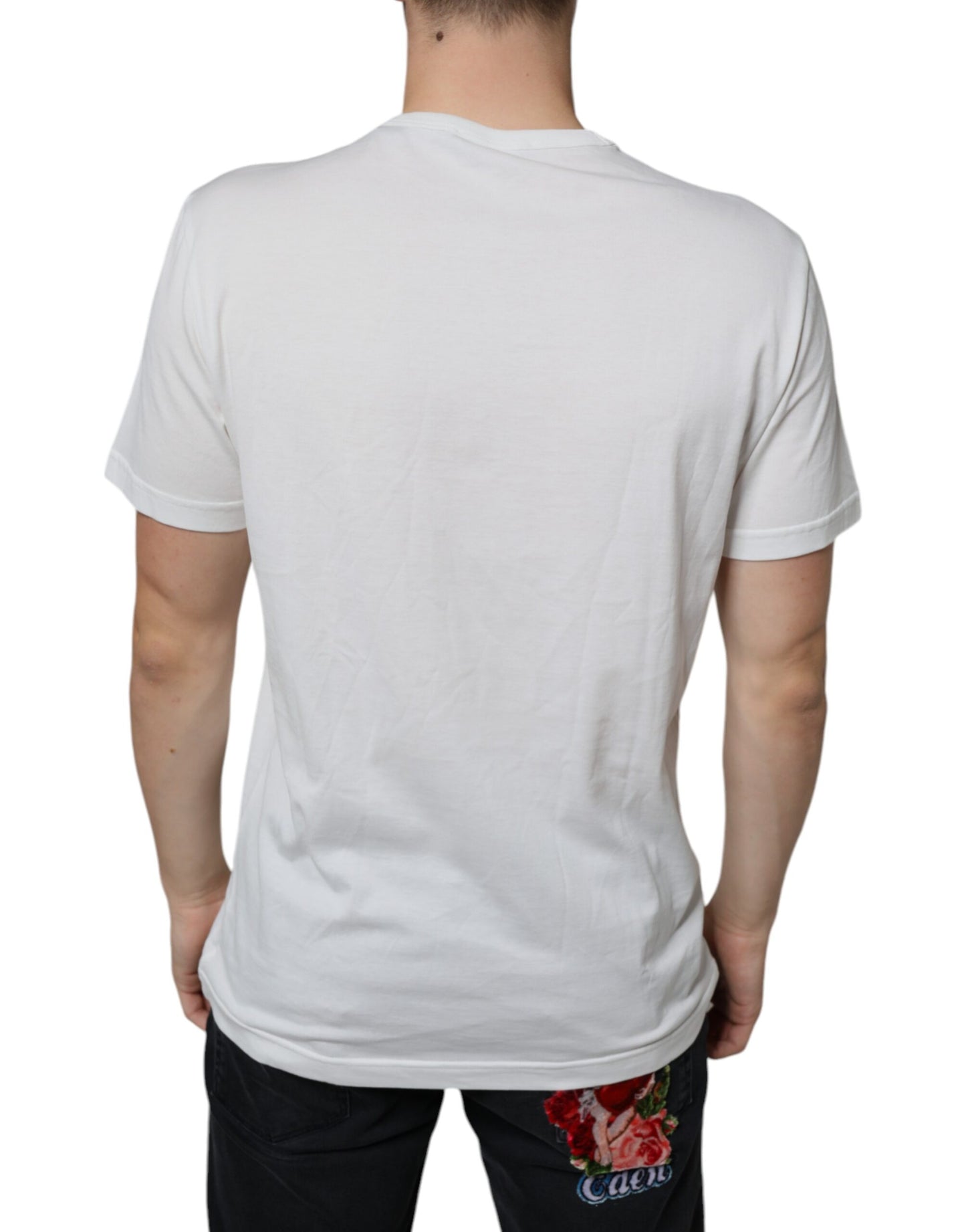 Weißes T-Shirt aus Baumwolle mit DG-Logo-Print