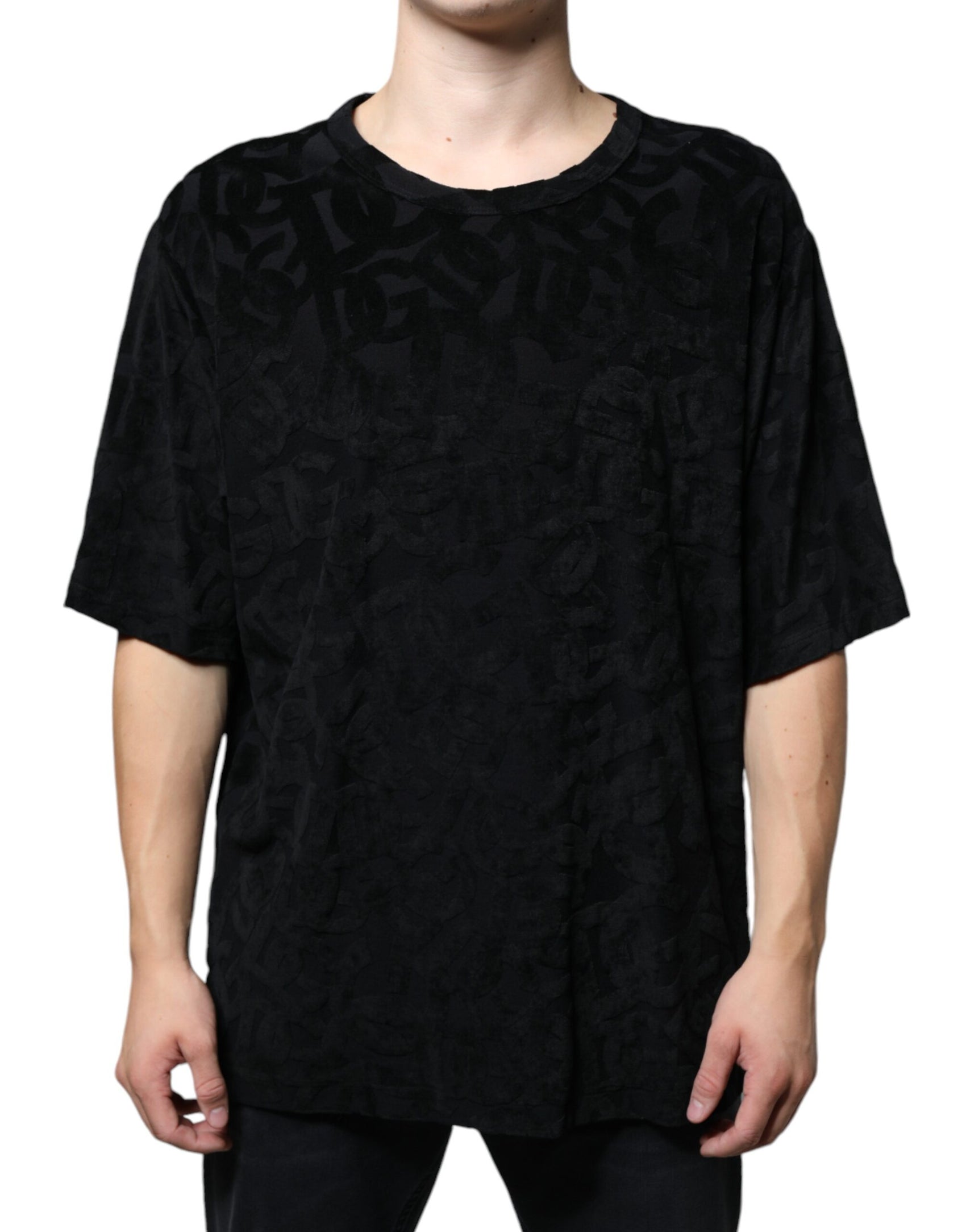 Schwarzes T-Shirt mit DG Mania-Logo-Print