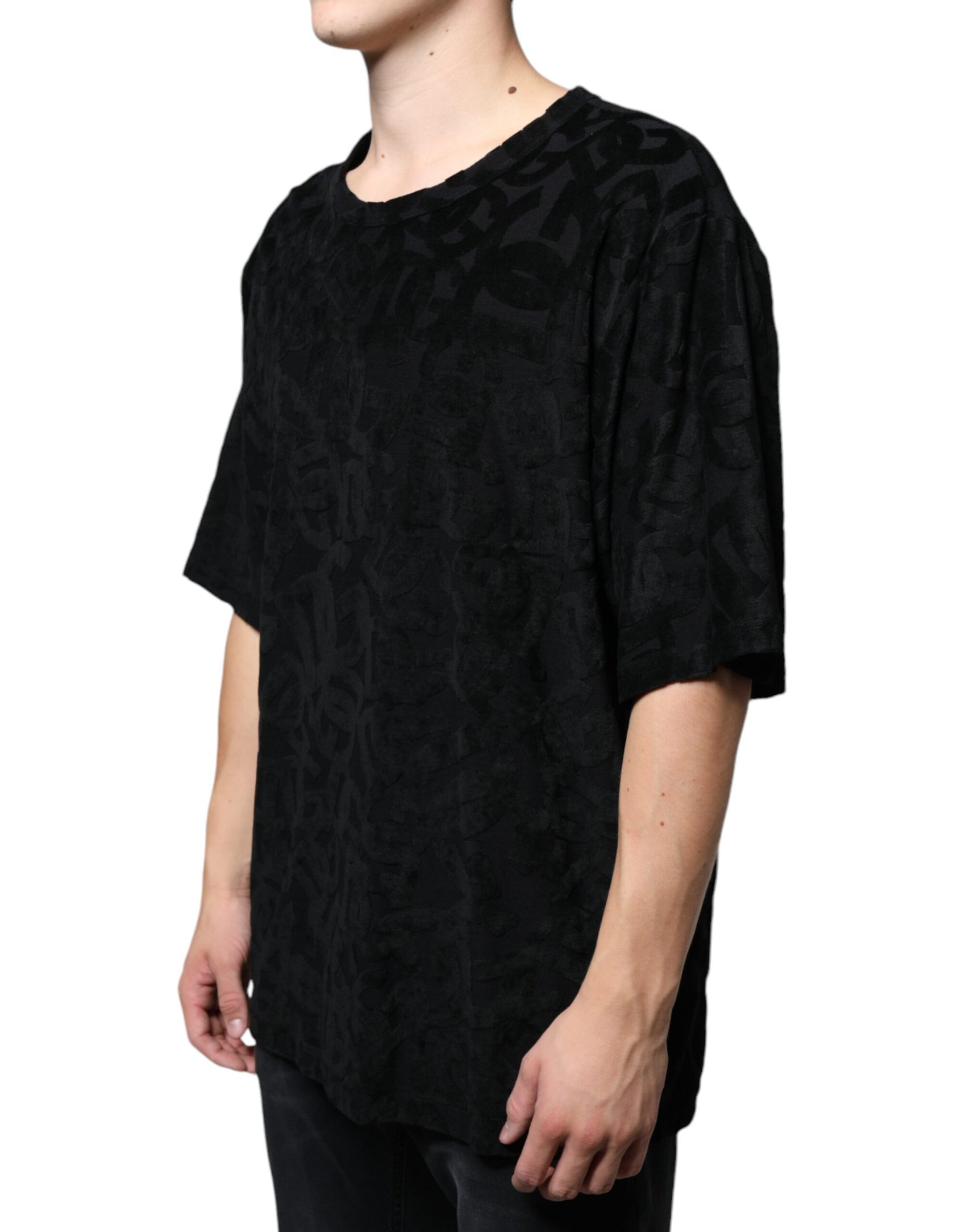 Schwarzes T-Shirt mit DG Mania-Logo-Print