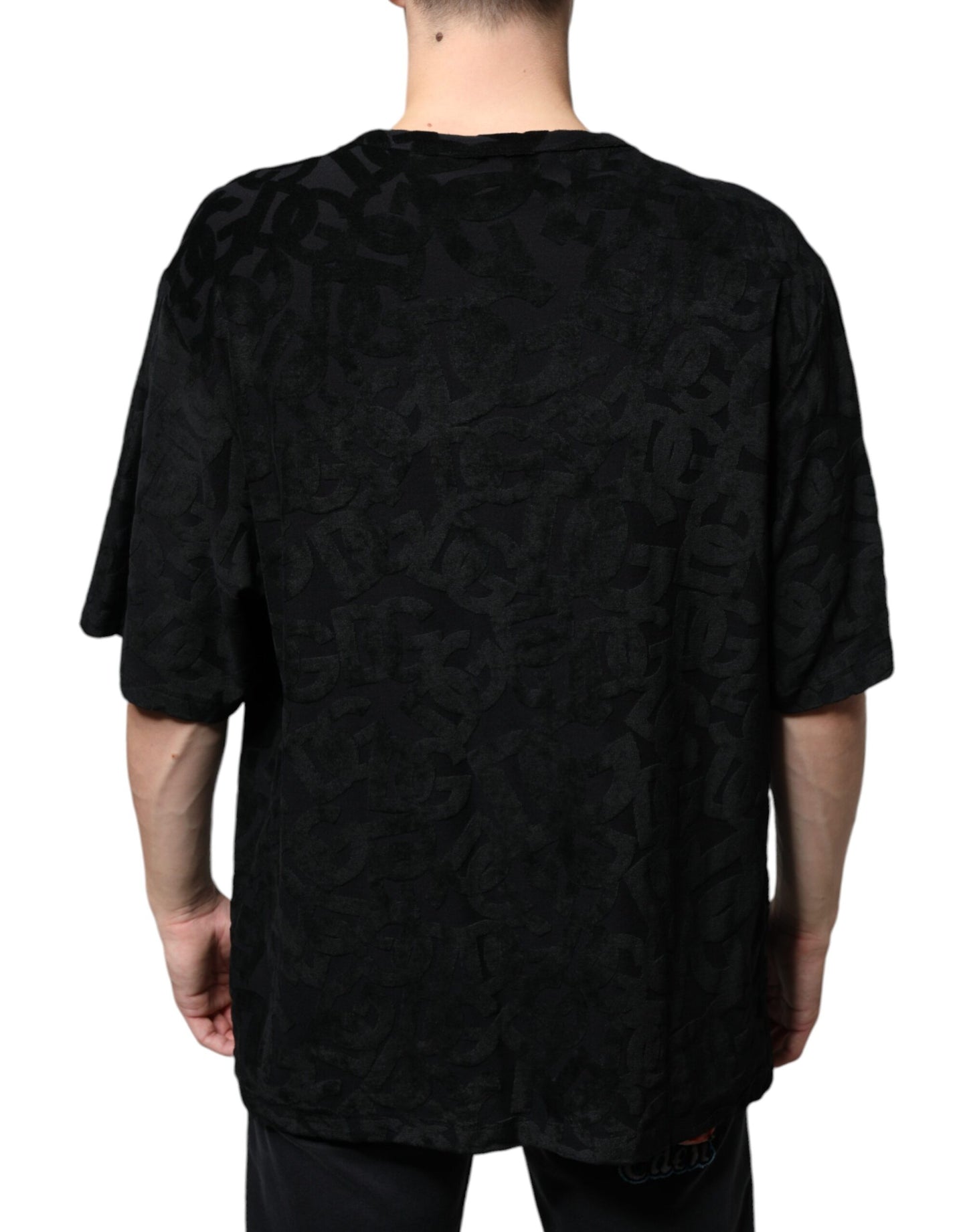 Schwarzes T-Shirt mit DG Mania-Logo-Print