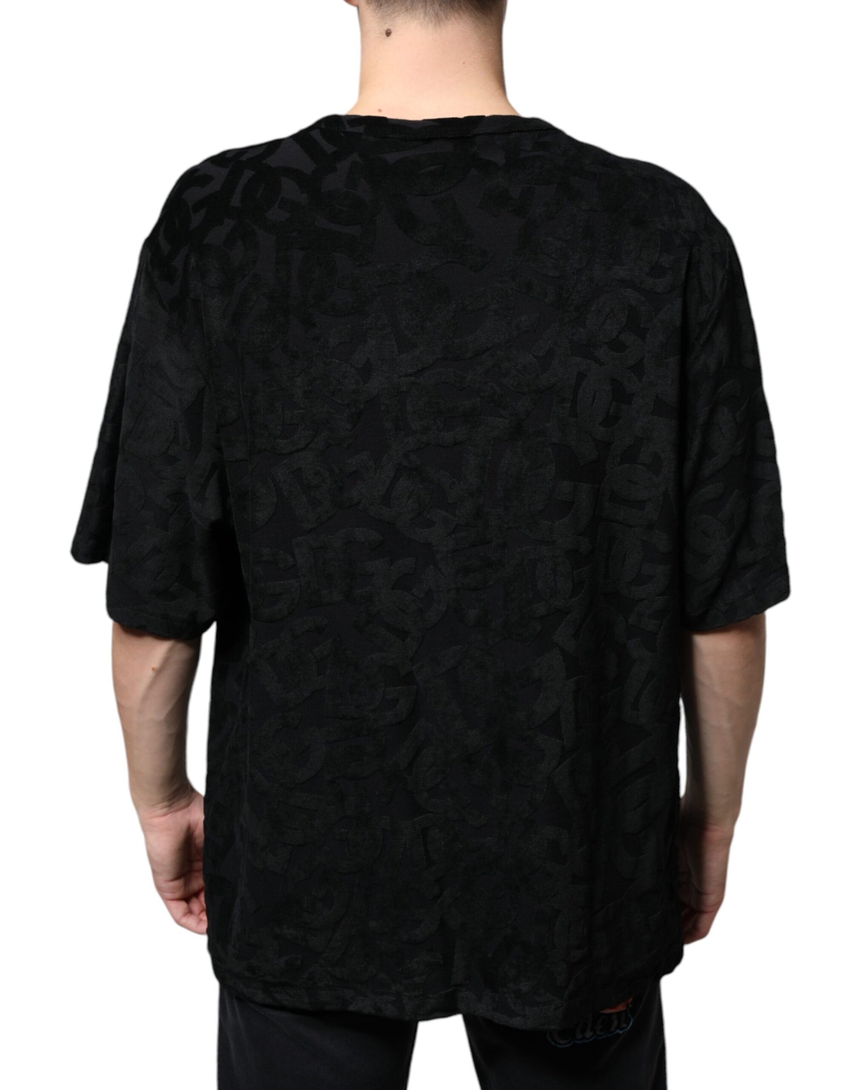 Schwarzes T-Shirt mit DG Mania-Logo-Print