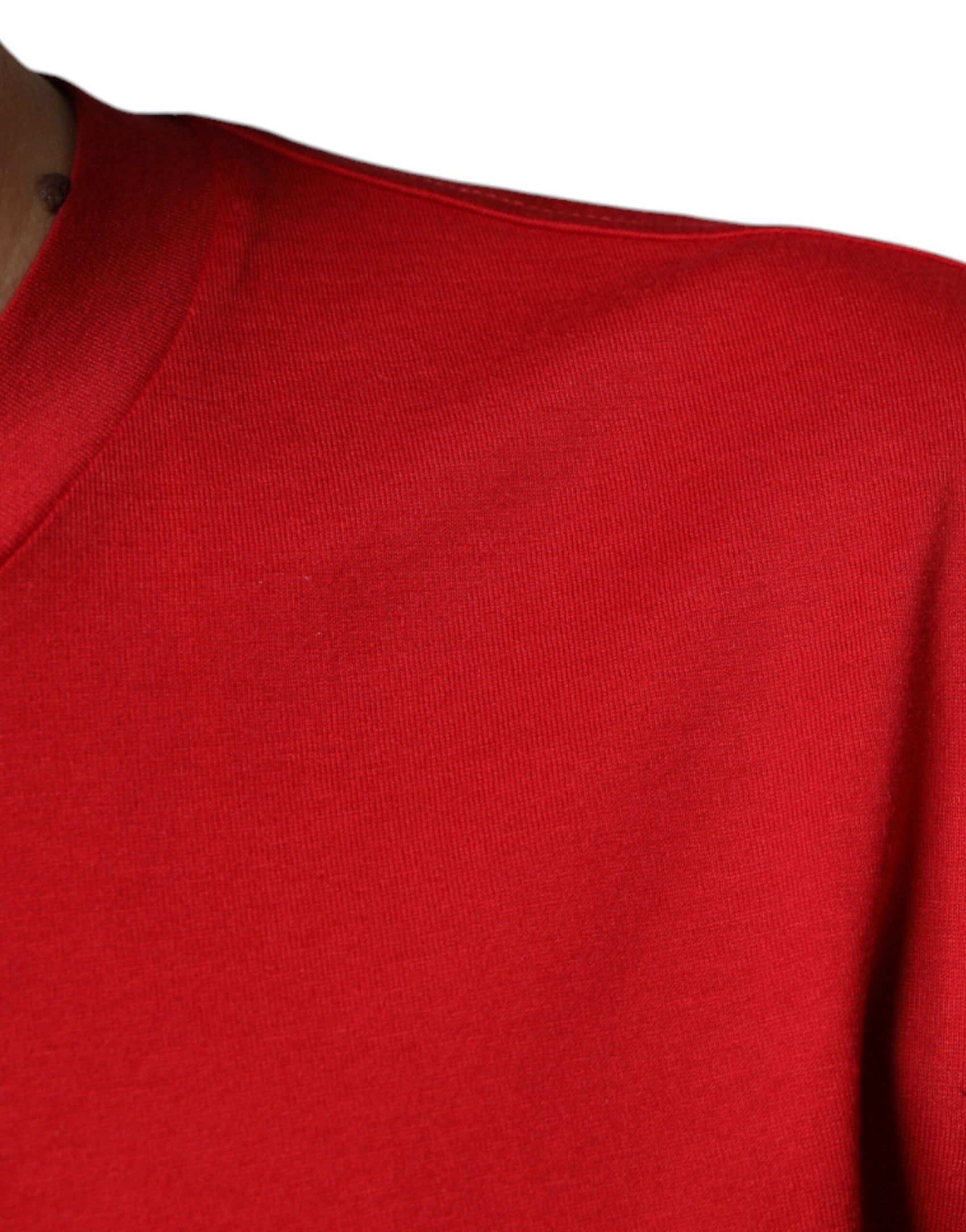 Rotes Baumwoll-T-Shirt mit Rundhalsausschnitt und DG-Logo-Print