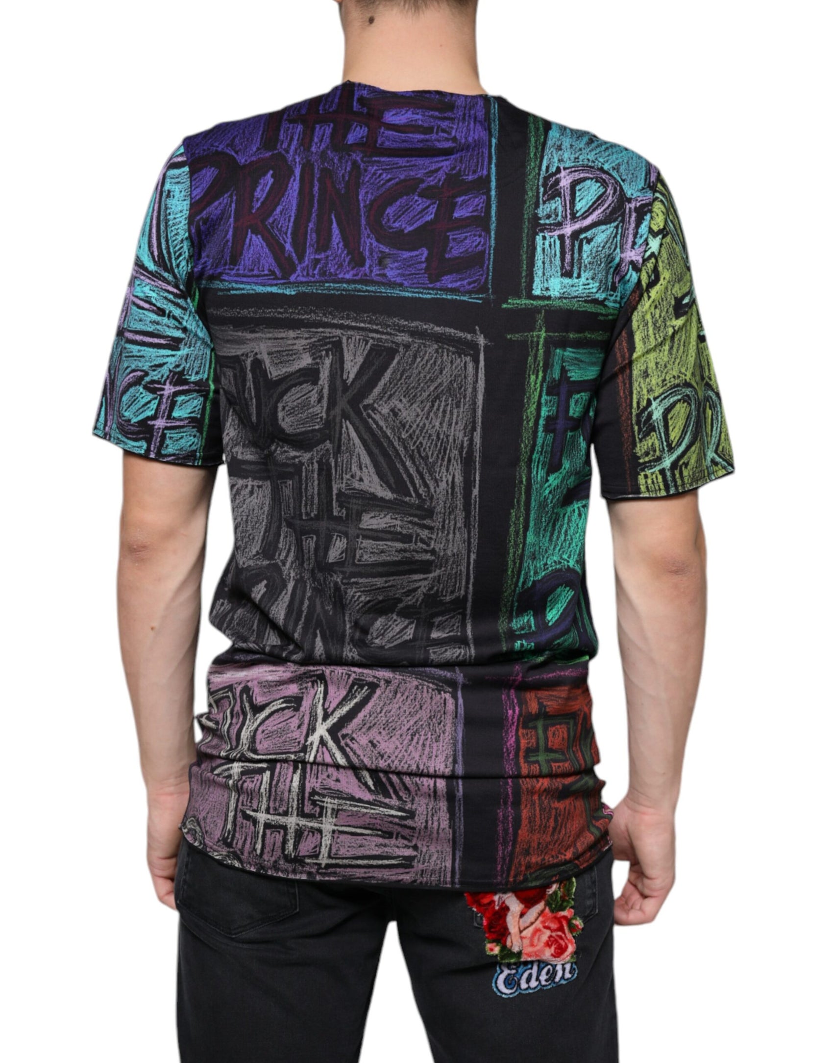Mehrfarbiges Baumwoll-T-Shirt mit grafischem Print