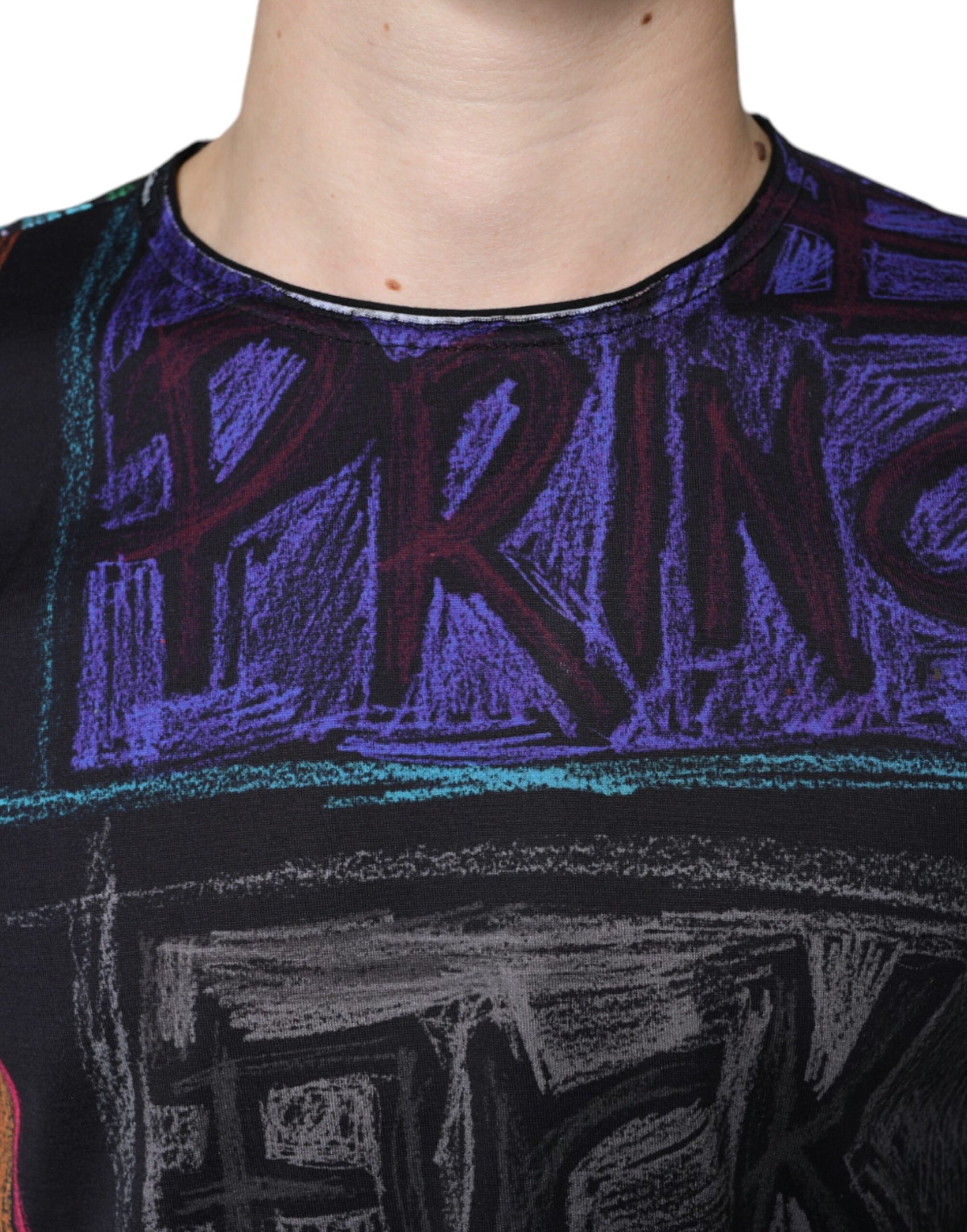 Mehrfarbiges Baumwoll-T-Shirt mit grafischem Print