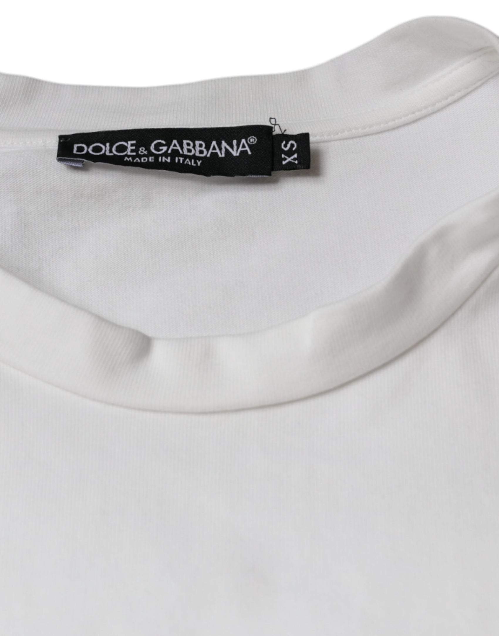 Weißes lässiges T-Shirt aus Baumwolle mit DG-Logo-Print