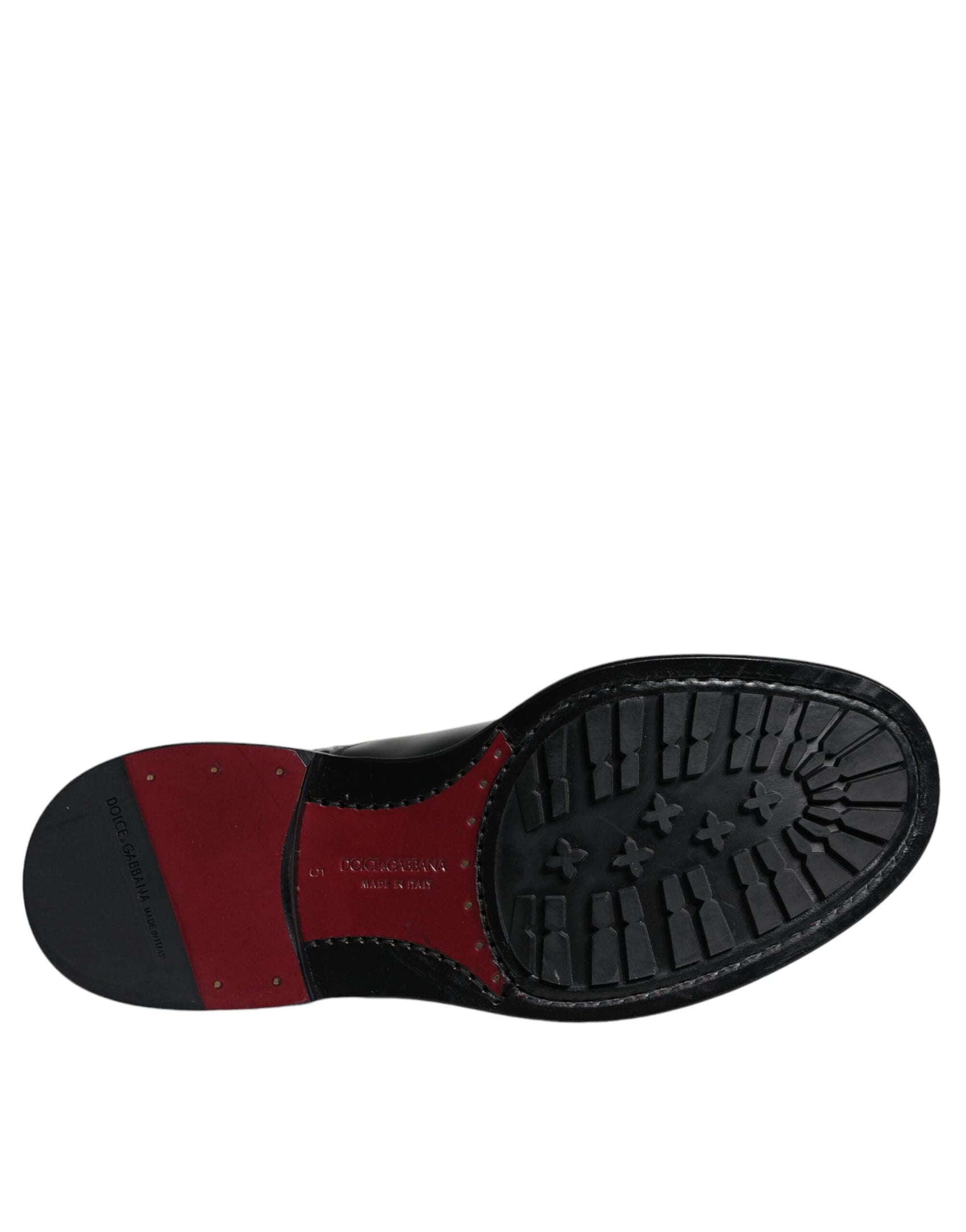 Scarpe con lacci in pelle nera a metà polpaccio