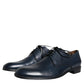 Navy Blue Leather Derby Dress Formal Shoes