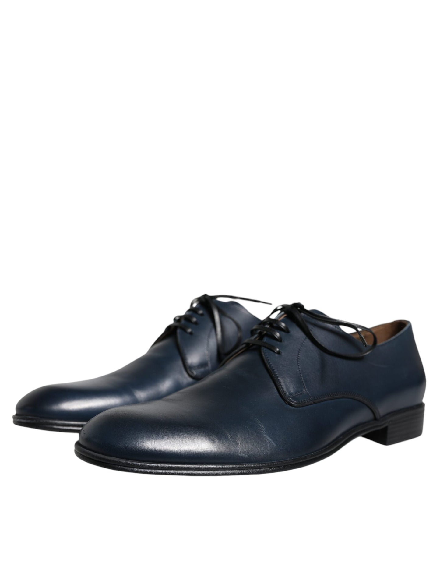 Scarpe eleganti Derby in pelle blu navy