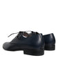 Navy Blue Leather Derby Dress Formal Shoes