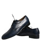 Scarpe eleganti Derby in pelle blu navy