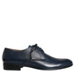 Navy Blue Leather Derby Dress Formal Shoes