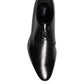 Black Leather Derby Formal Dress Shoes