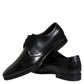 Black Leather Derby Formal Dress Shoes