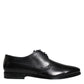 Black Leather Derby Formal Dress Shoes