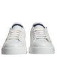 Scarpe da ginnastica basse con logo in pelle blu bianco