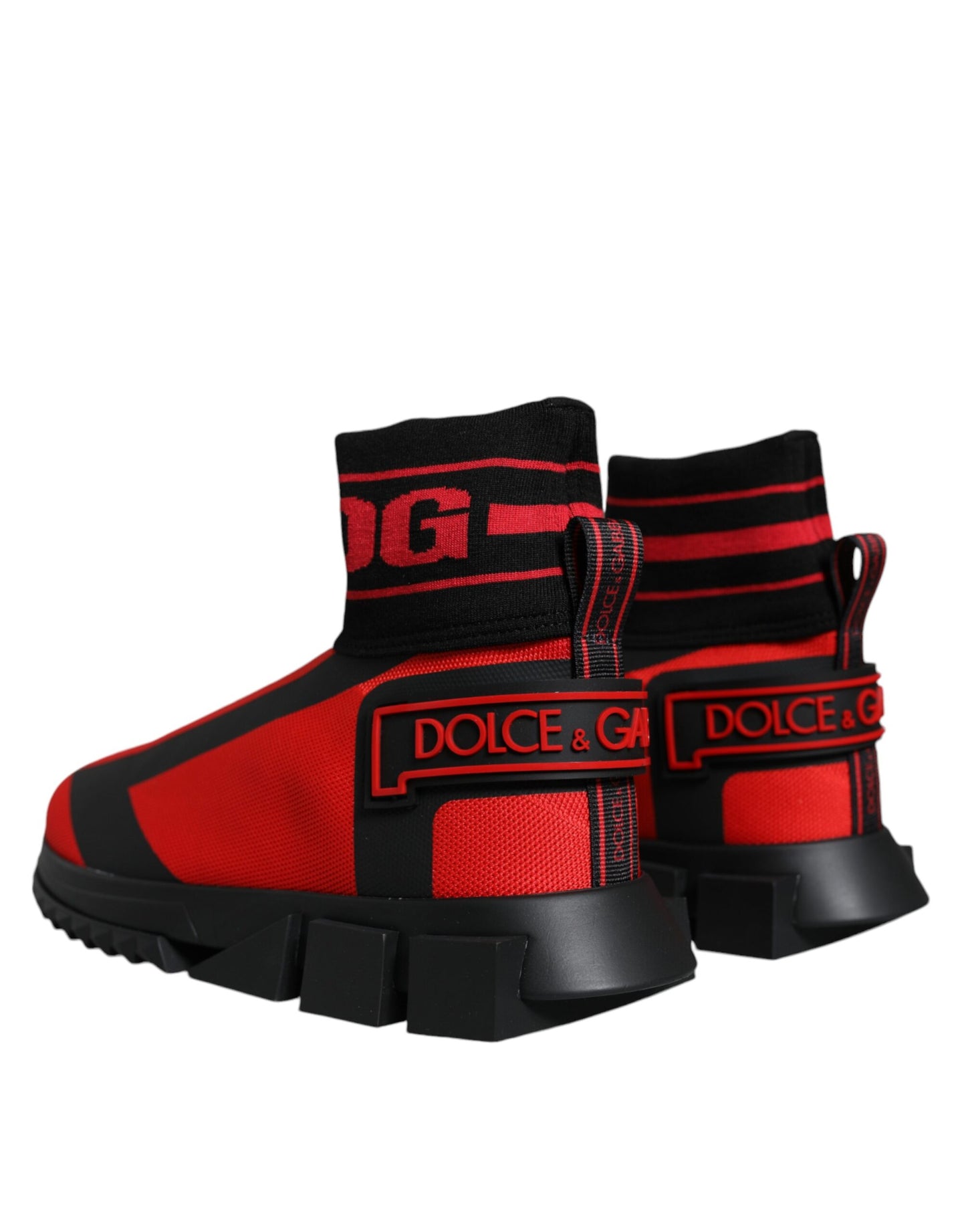 Rot Schwarz Stoff High Top Sorrento Sneakers Schuhe