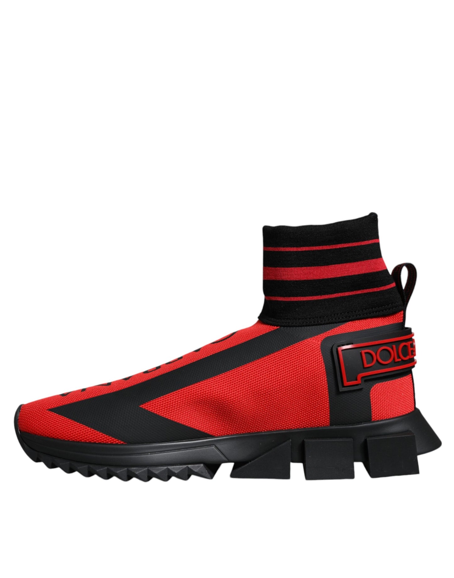 Rot Schwarz Stoff High Top Sorrento Sneakers Schuhe