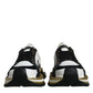 White Gold Black Leather SUPER KING Sneakers Shoes