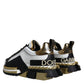 Scarpe da ginnastica SUPER KING in pelle nera e oro bianco