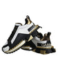 Scarpe da ginnastica SUPER KING in pelle nera e oro bianco