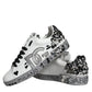 White Silver Crystal Logo Portofino Sneakers Shoes