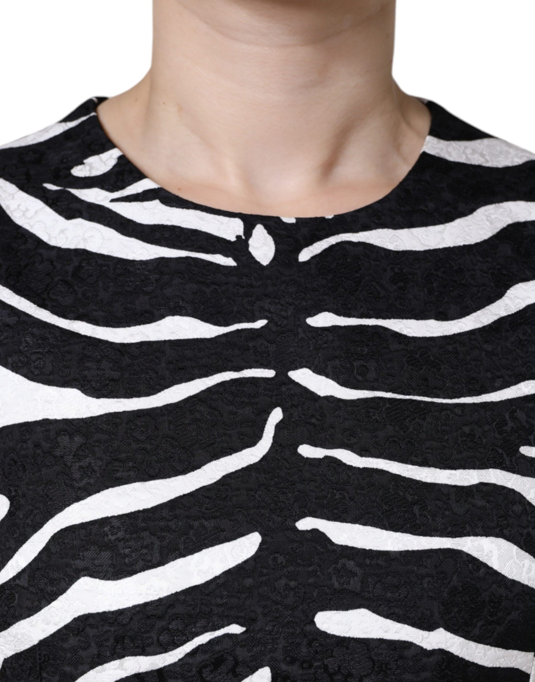 Schwarz-weißes Zebra-A-Linien-Etui-Minikleid