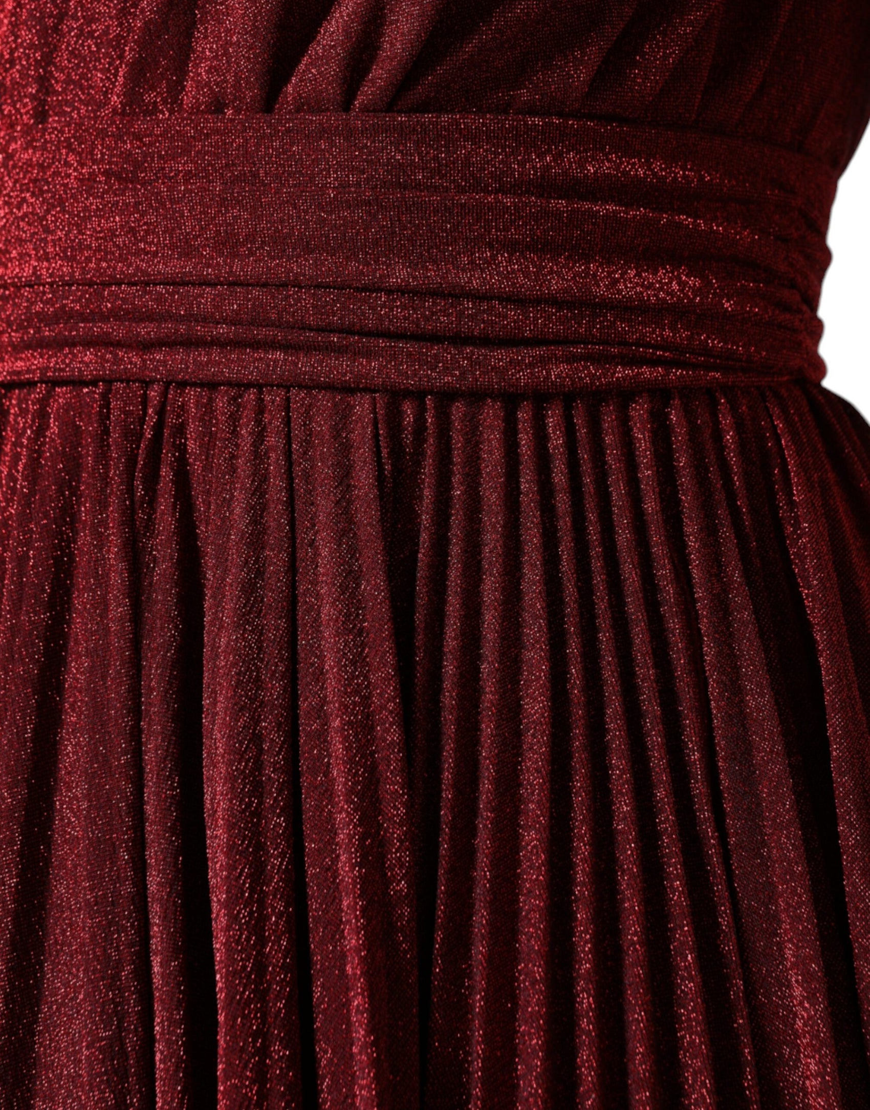Rotes One-Shoulder-Plissee-Minikleid in A-Linie