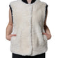 White WARRENFORD Shearling Leather Vest Coat Jacket