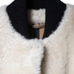 White WARRENFORD Shearling Leather Vest Coat Jacket