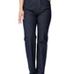 Jeans dritti in denim elasticizzato in cotone blu scuro