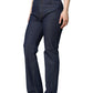 Jeans dritti in denim elasticizzato in cotone blu scuro