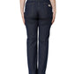 Jeans dritti in denim elasticizzato in cotone blu scuro