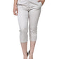 Pantaloni skinny corti a vita media in cotone bianco