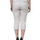 Pantaloni skinny corti a vita media in cotone bianco